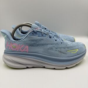 Hoka One One Clifton 9 Womens Size 9B Blue Pink Running Shoes Sneaker 1127896DNK